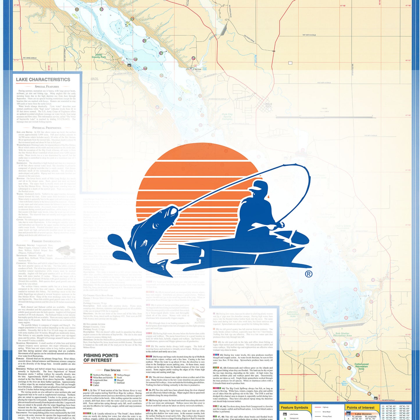 Saylorville-Big Creek Lakes Fishing Map