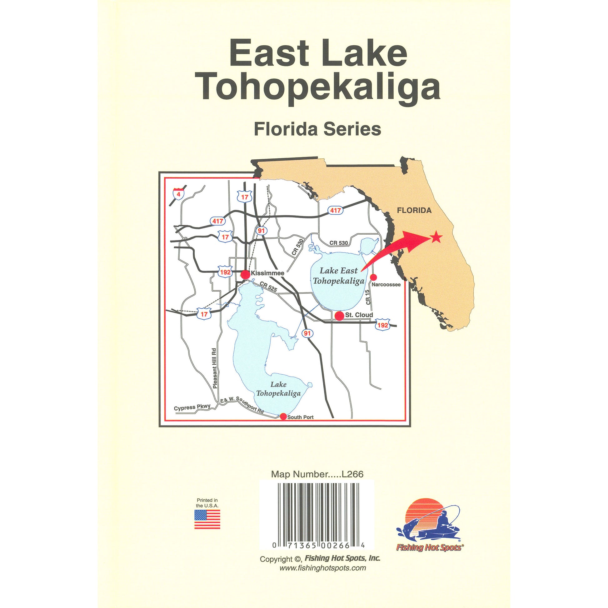 East Lake Tohopekaliga Fishing Map