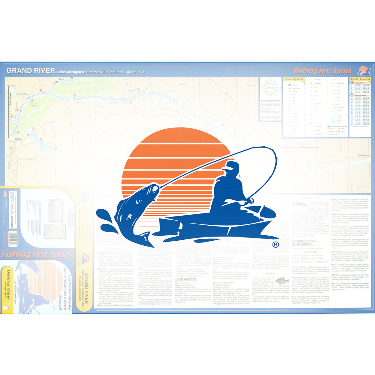 Grand River (Lk Michigan to Eastmanville & Spring Lk) Fishing Map
