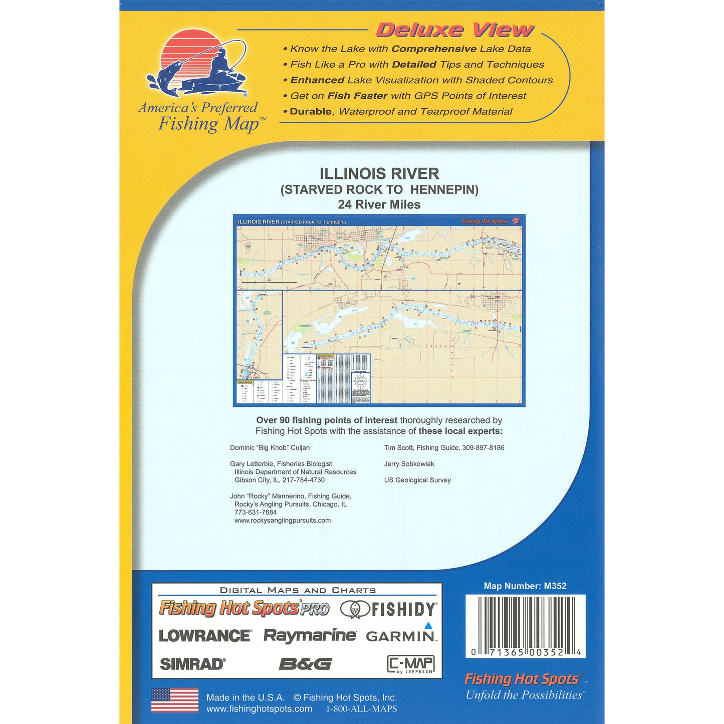 Illinois River (Starved Rock to Hennepin) Fishing Map