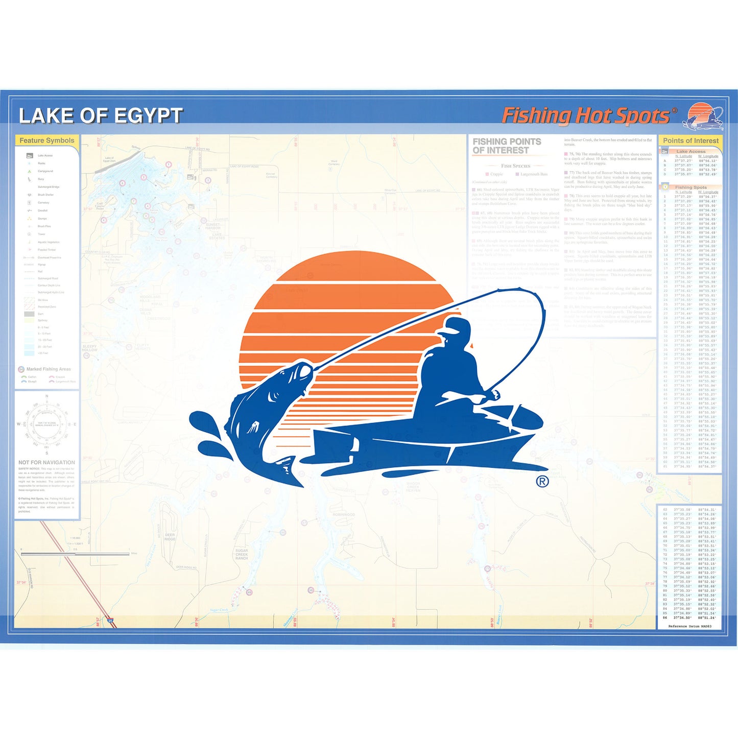 Lake of Egypt Fishing Map
