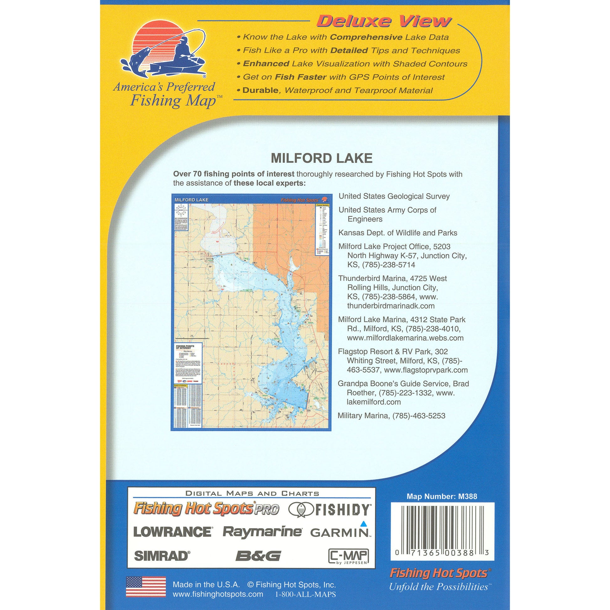 Milford Lake Fishing Map