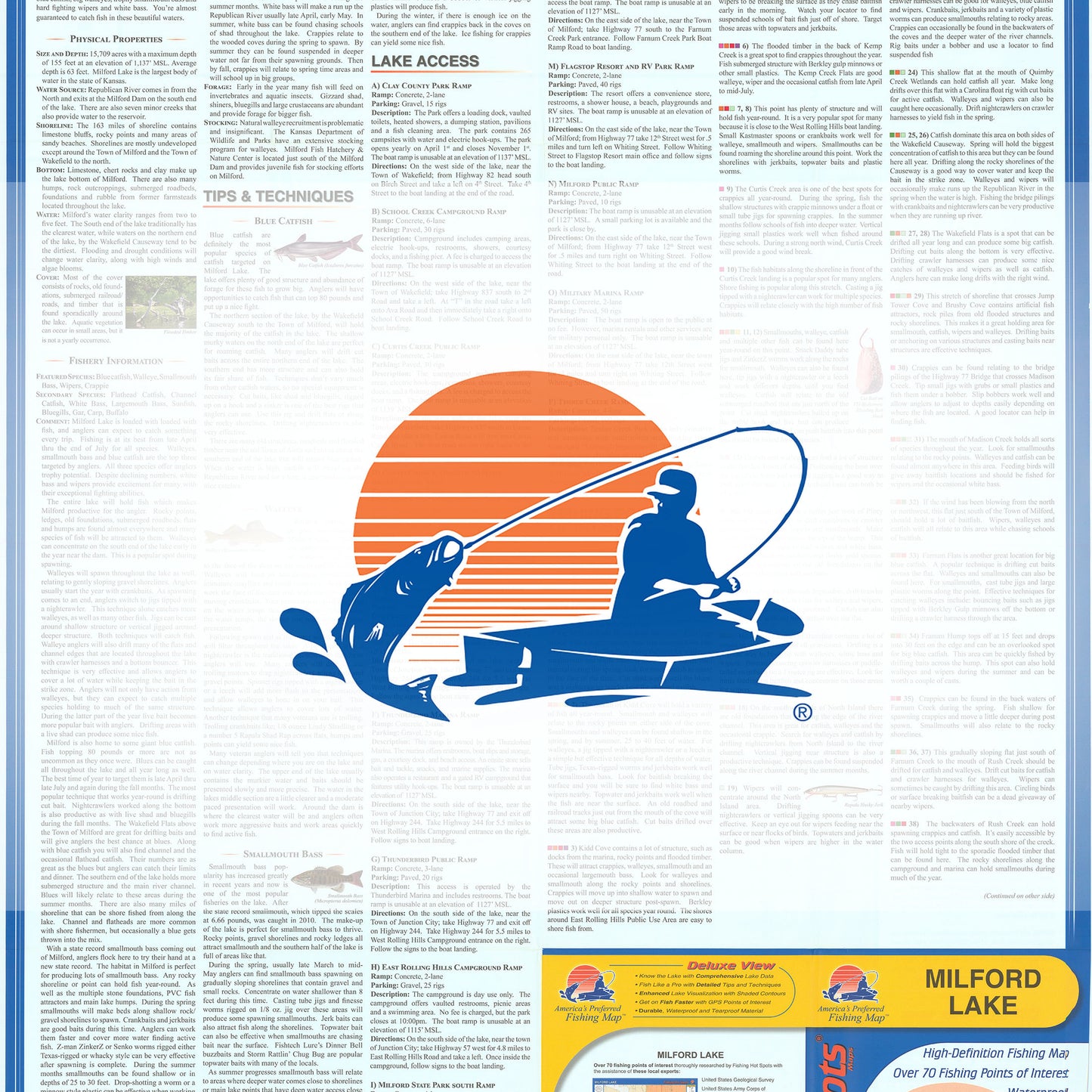 Milford Lake Fishing Map