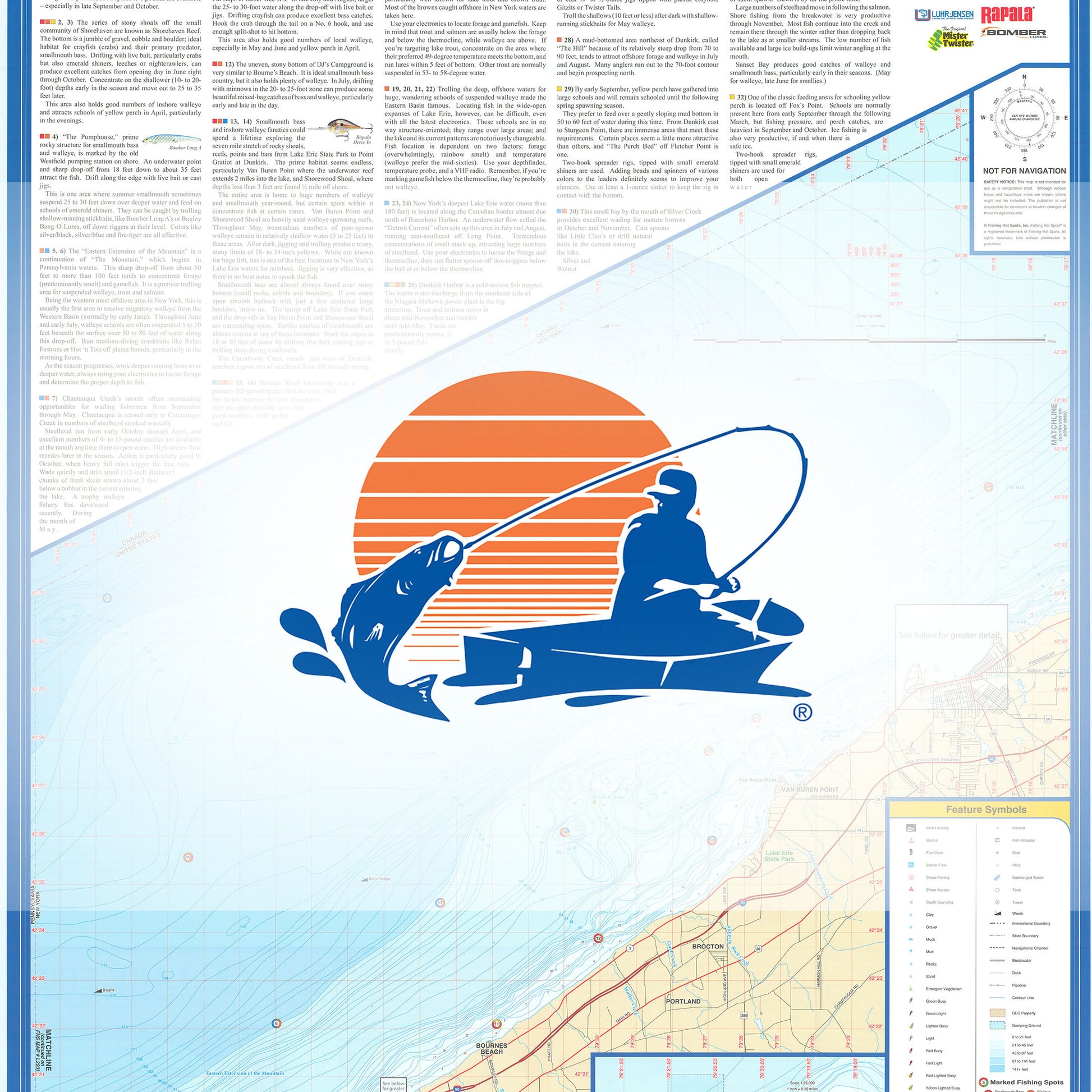 Lake Erie Fishing Map - Eastern Basin (NY/PA Line-Sturgeon Point)