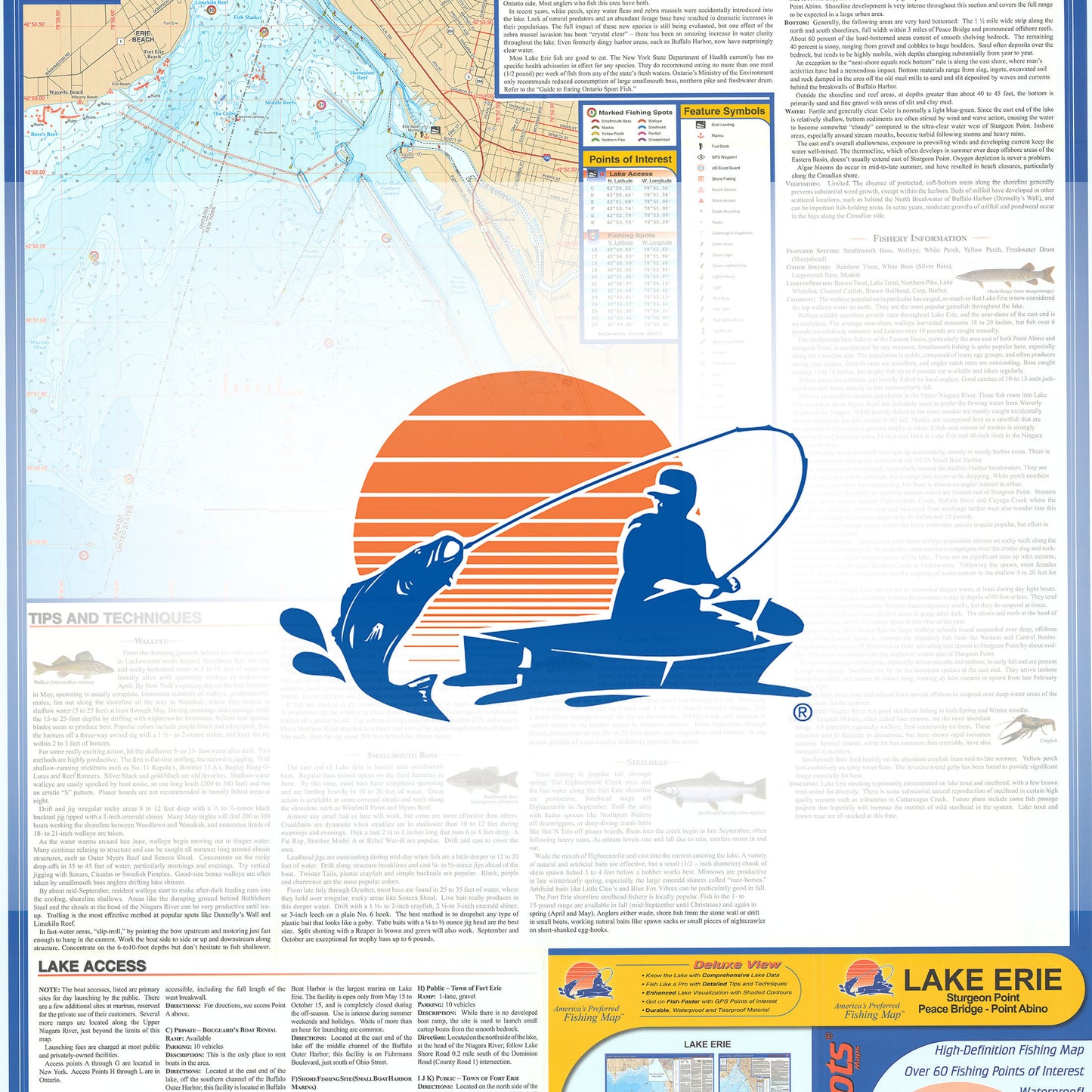 Lake Erie Fishing Map - Eastern Basin (Sturgeon Point-Point Abino - NY/ONT)