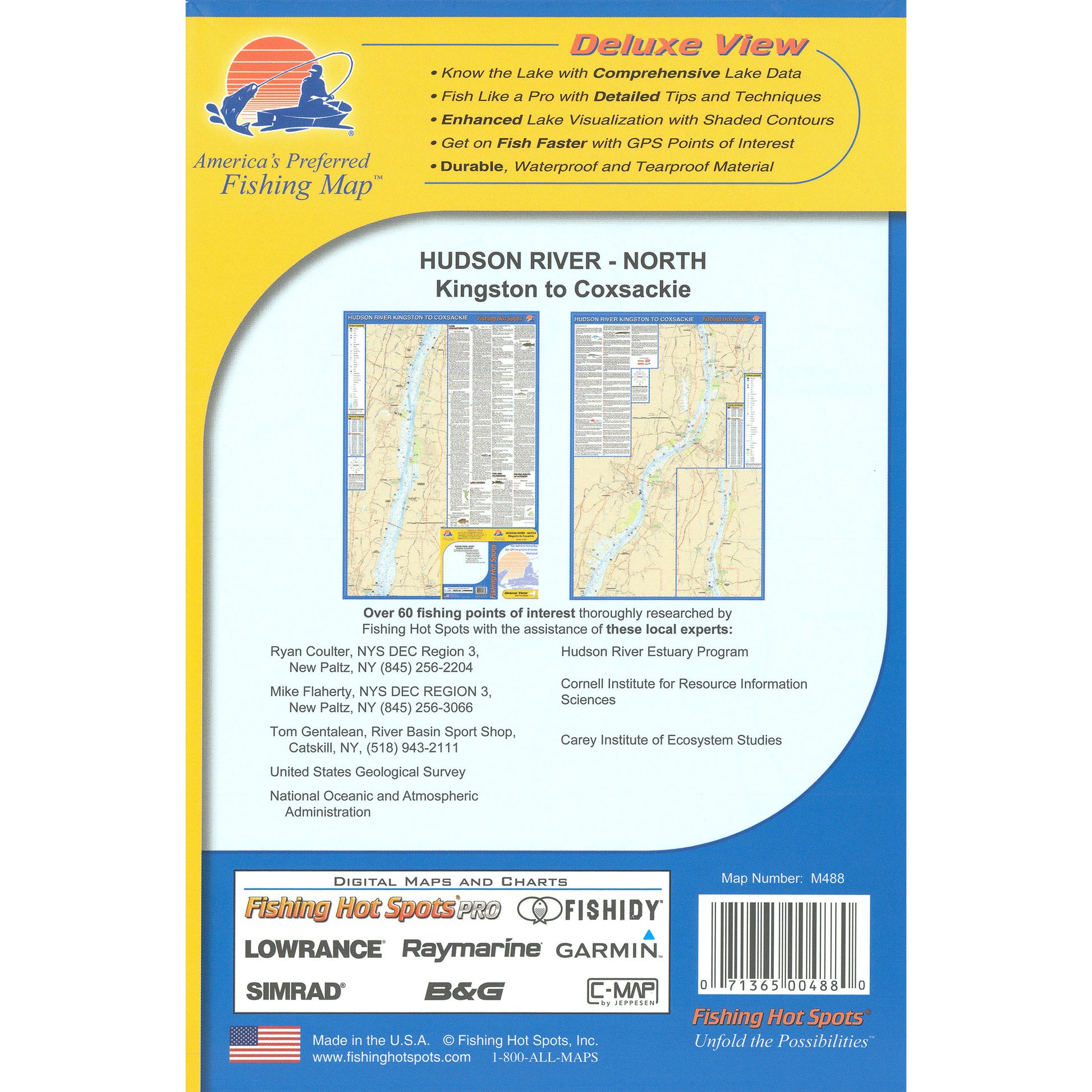 Hudson River-North (Kingston-Coxsackie) Fishing Map