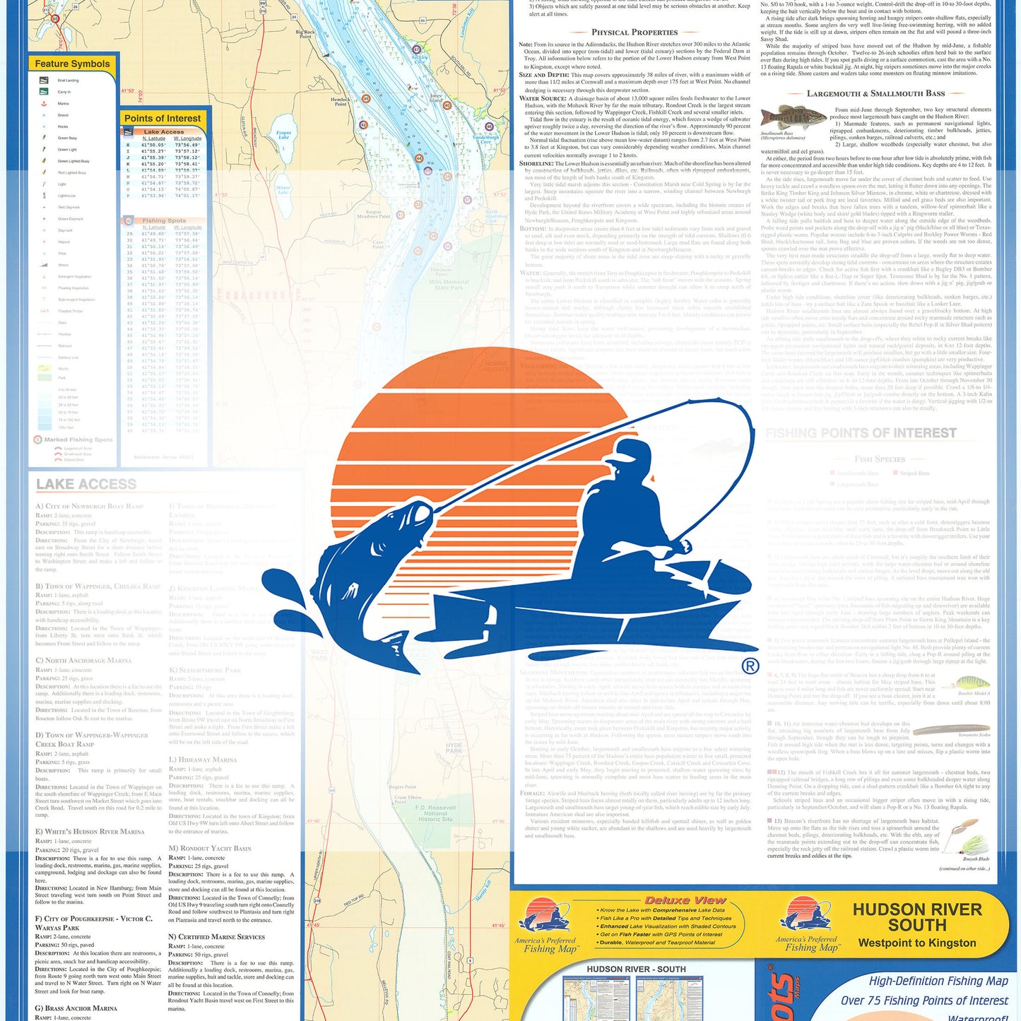 Hudson River-South (West Point-Kingston) Fishing Map