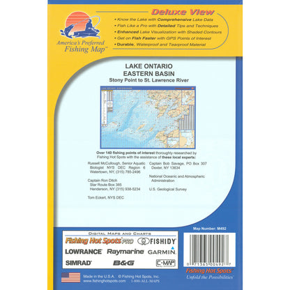 Lake Ontario Fishing Map (Stony Point to St. Lawrence River) Fishing Map