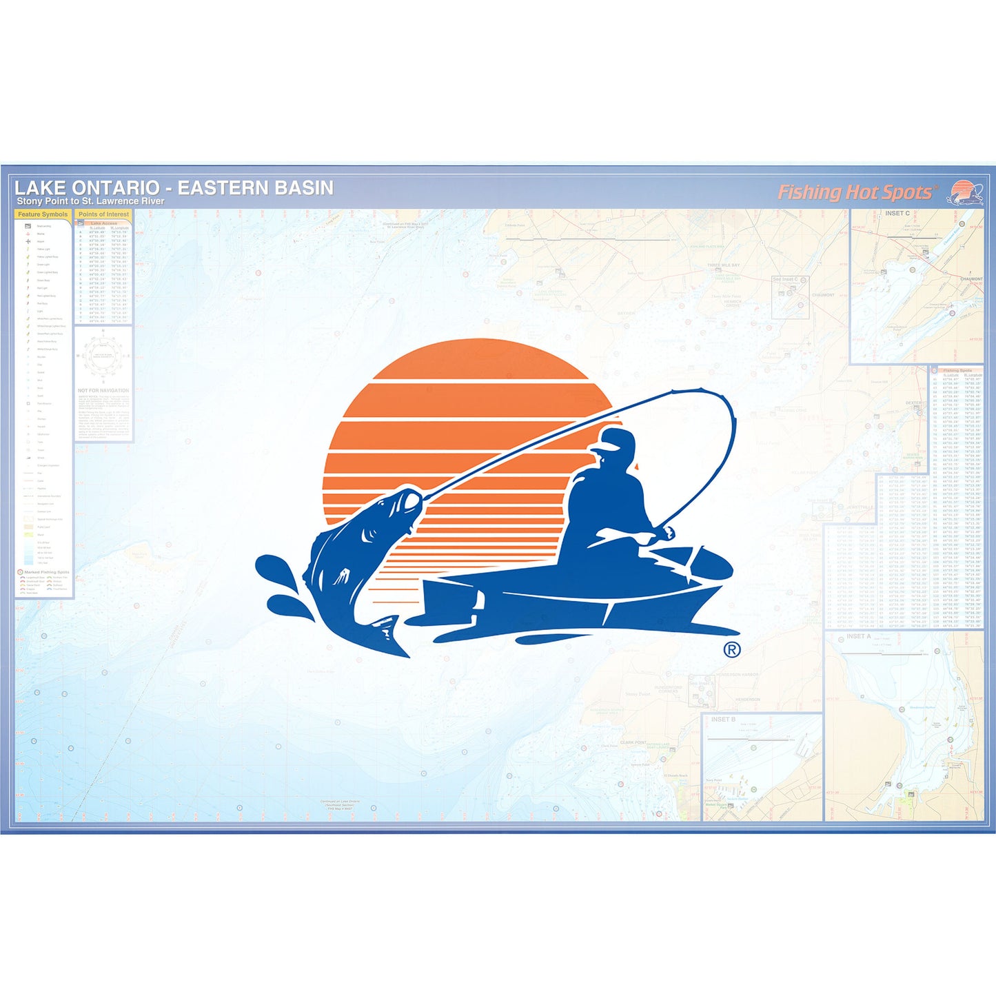 Lake Ontario Fishing Map (Stony Point to St. Lawrence River) Fishing Map