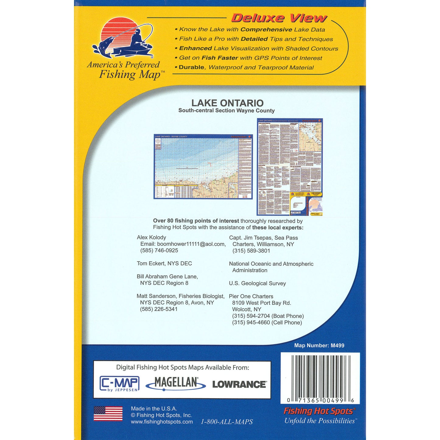 Lake Ontario, Southcentral Section Fishing Map, Wayne County