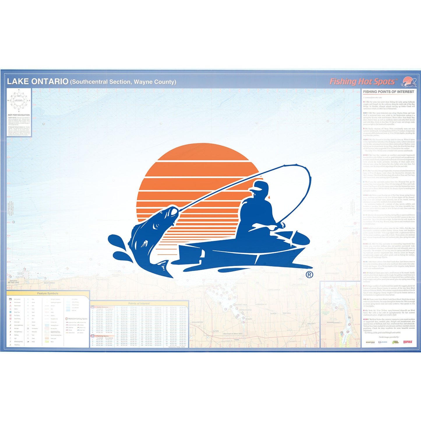 Lake Ontario, Southcentral Section Fishing Map, Wayne County