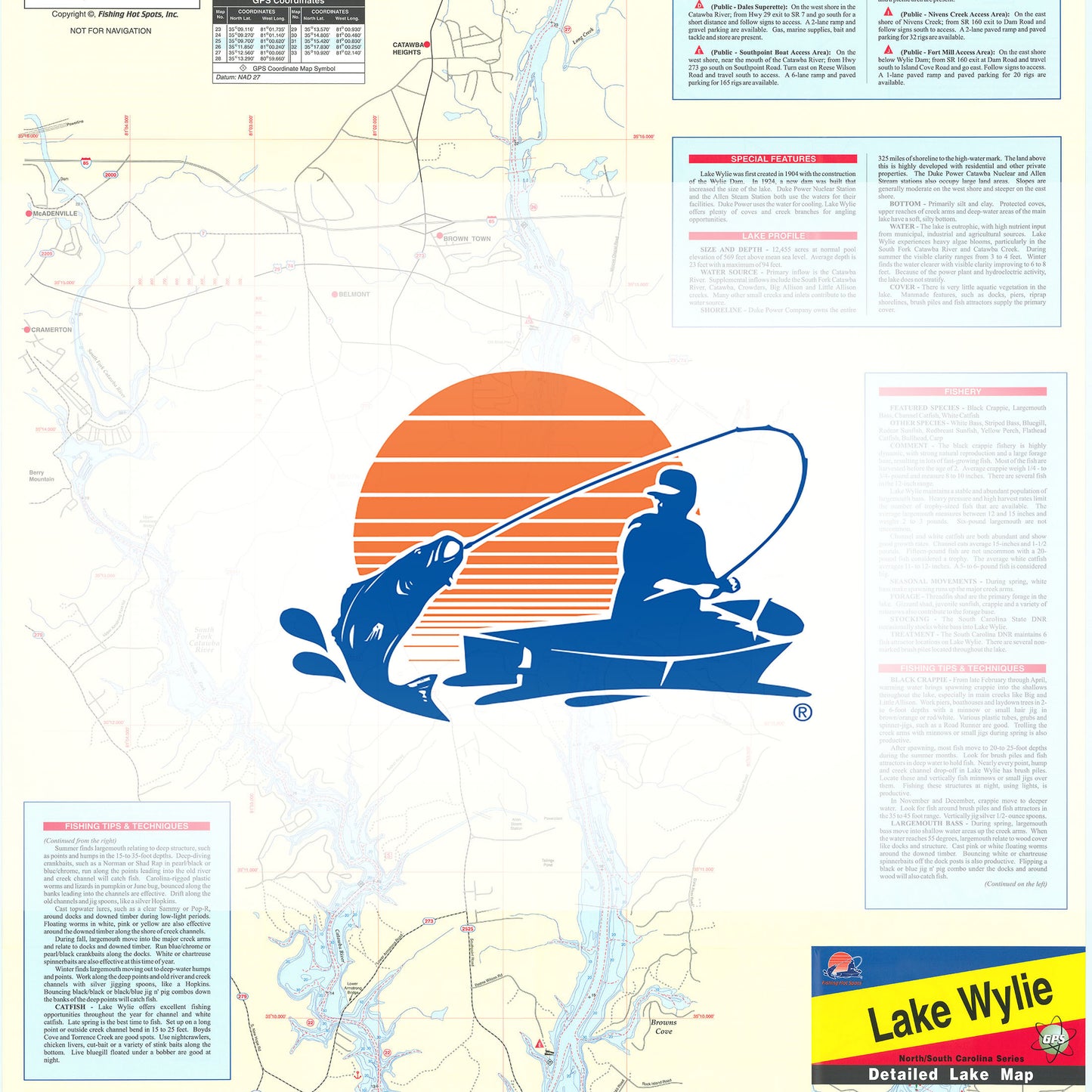Lake Wylie Fishing Map (NC/SC)