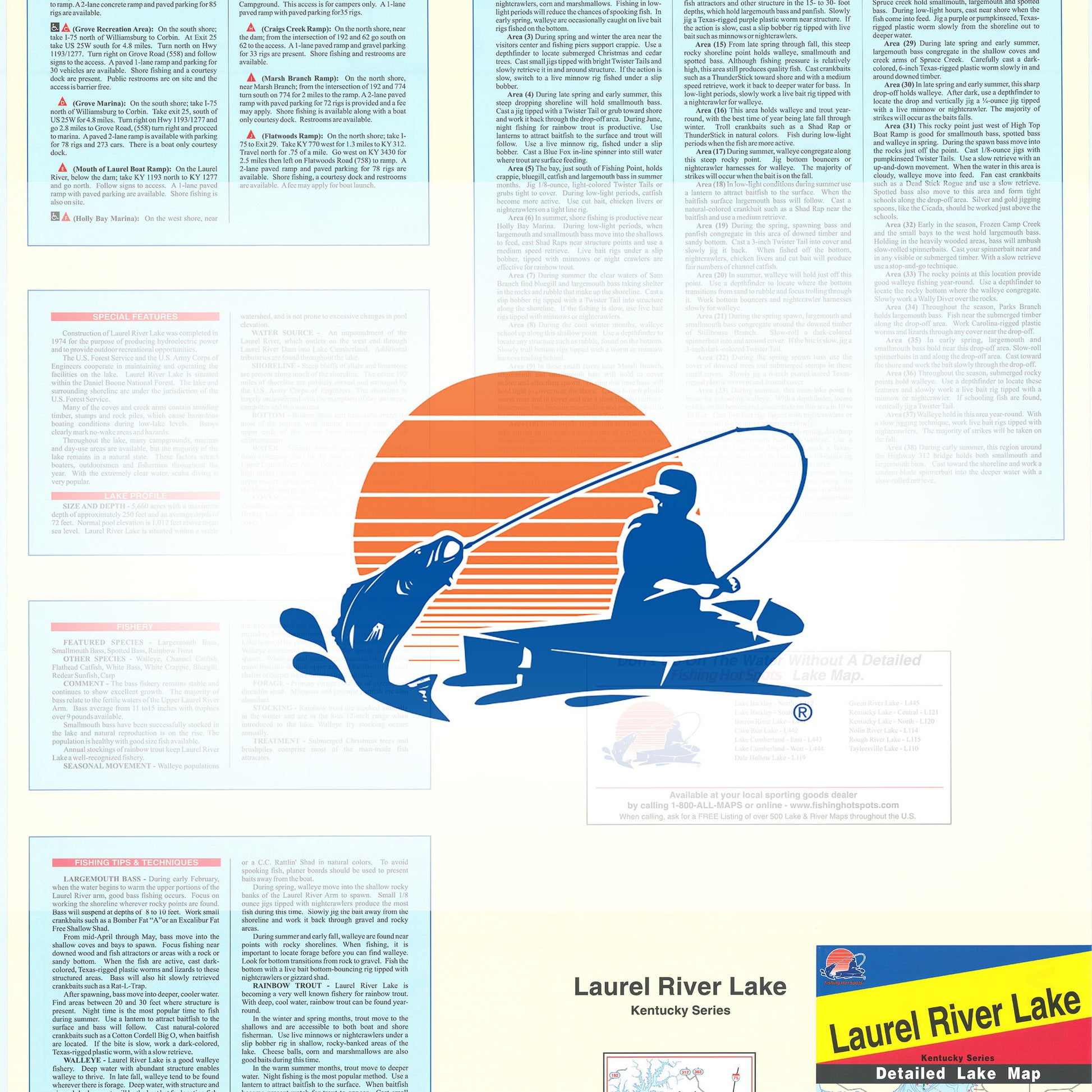 Laurel River Lake Fishing Map