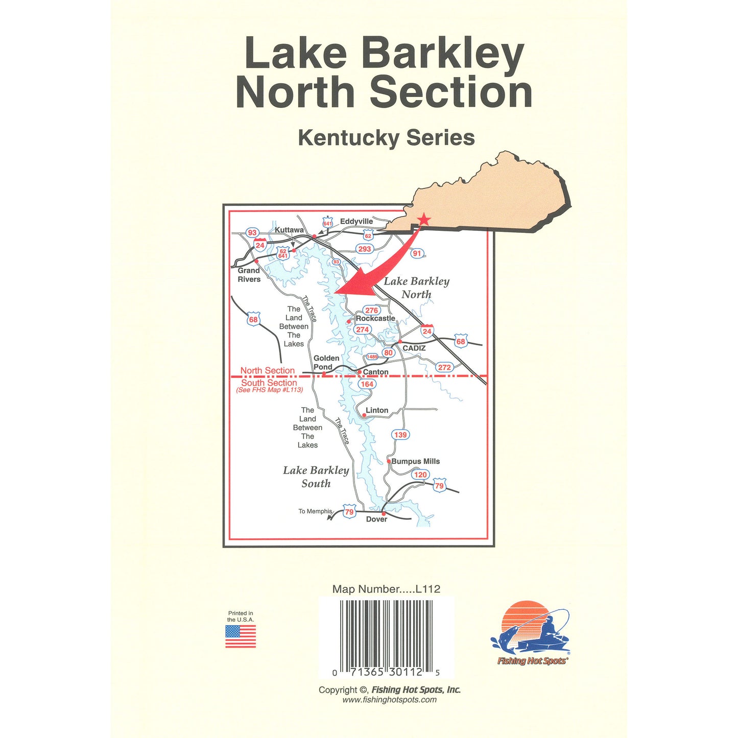 Lake Barkley North Fishing Map (Barkley Dam to Hwy 68/80 Bridge - KY)