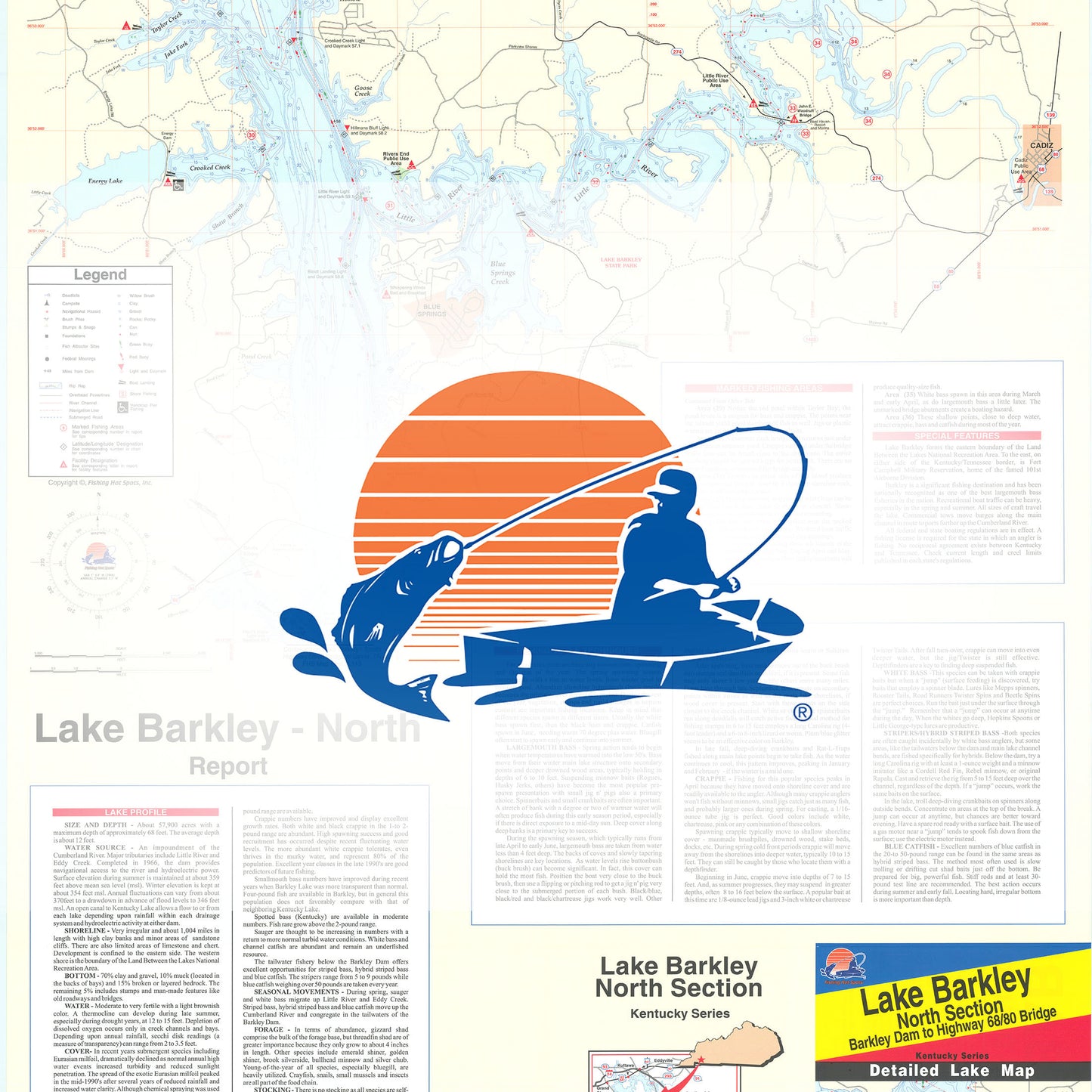 Lake Barkley North Fishing Map (Barkley Dam to Hwy 68/80 Bridge - KY)