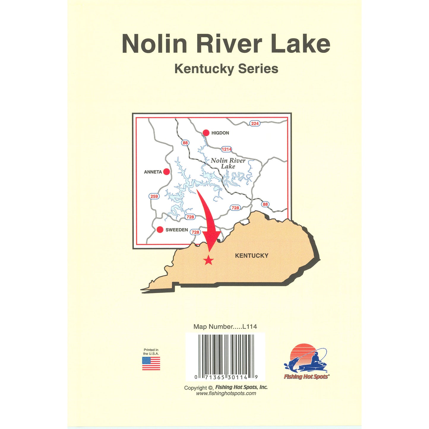 Nolin River Lake Fishing Map