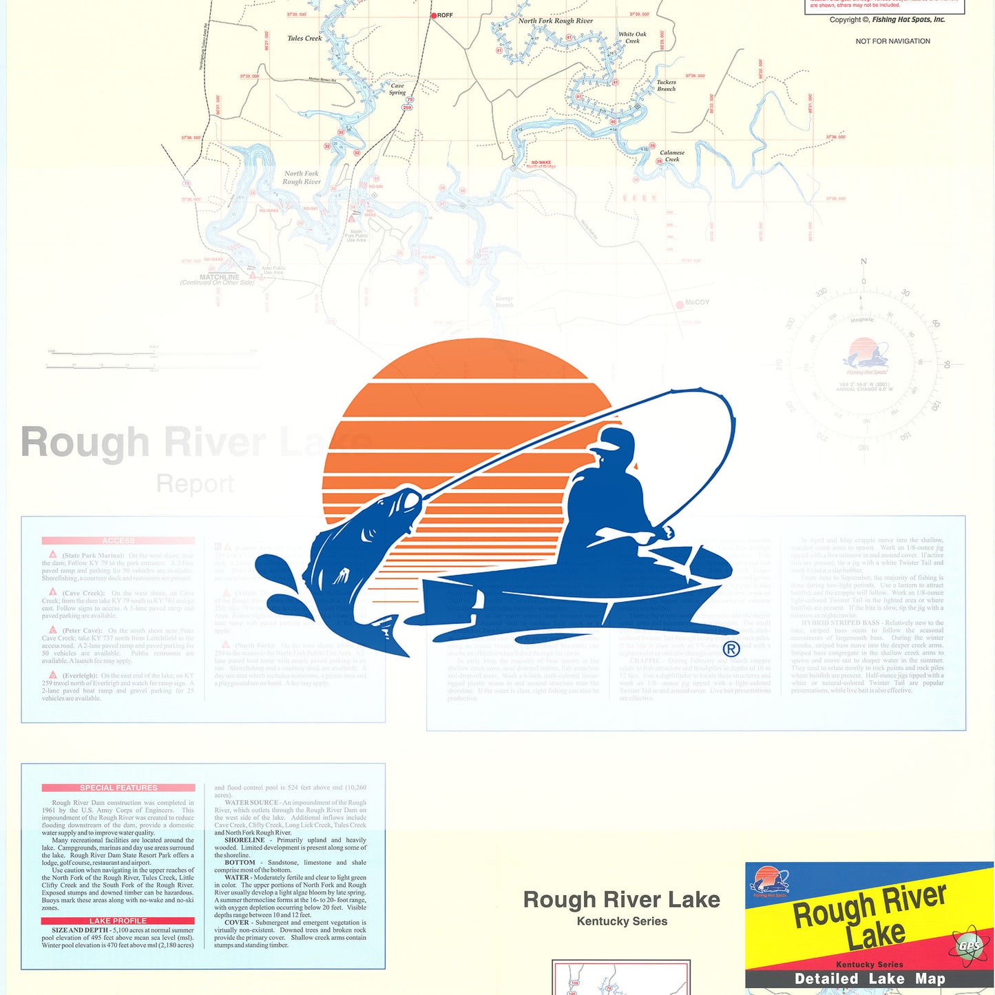 Rough River Lake (KY) Fishing Map