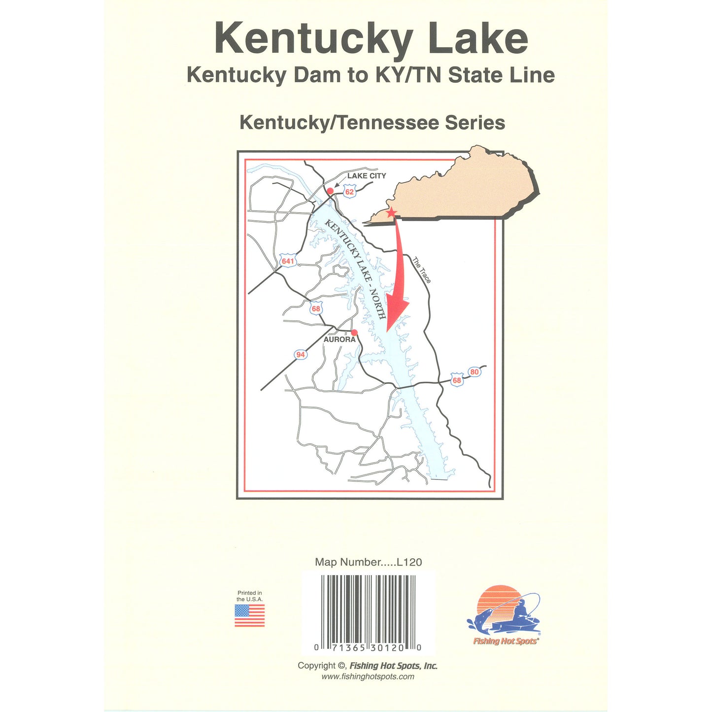 Kentucky Lake-North (Kentucky Dam to KY/TN Line) Fishing Map
