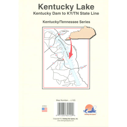 Kentucky Lake-North (Kentucky Dam to KY/TN Line) Fishing Map