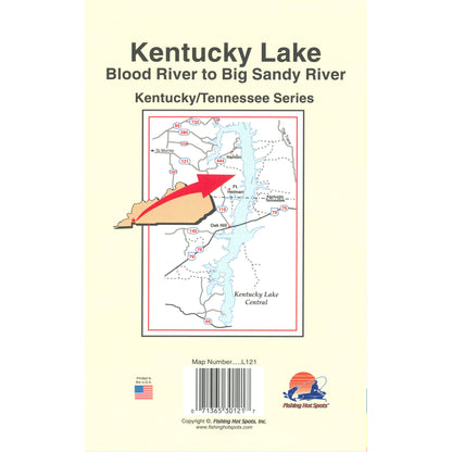 Kentucky Lake-Central (Blood River to Big Sandy - TN/KY) Fishing Map