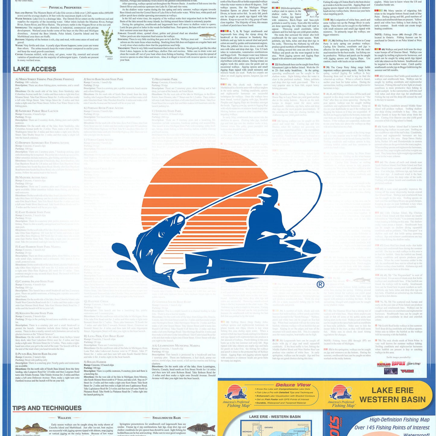 Lake Erie Fishing Map - Western Basin Fishing Map