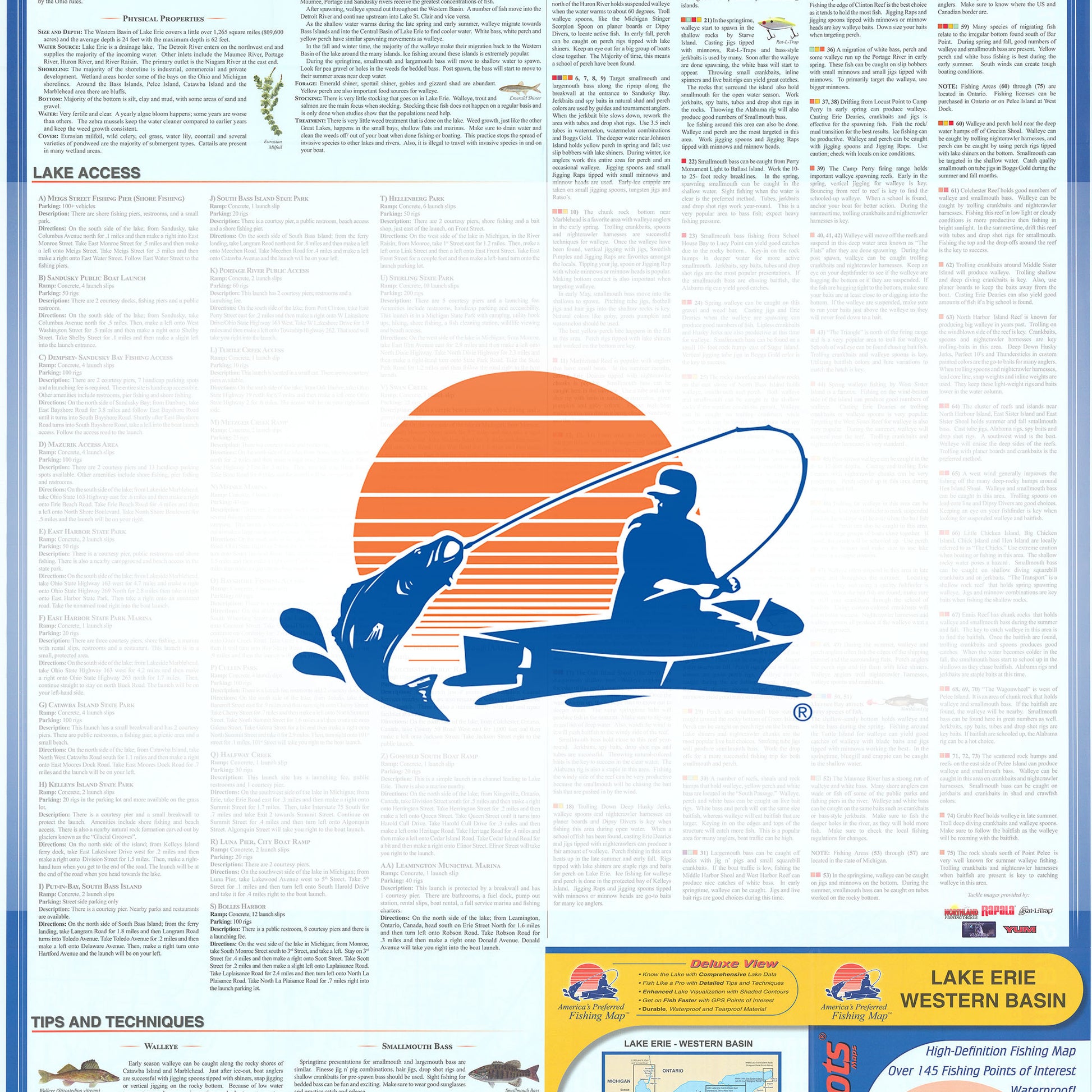 Lake Erie Fishing Map - Western Basin Fishing Map