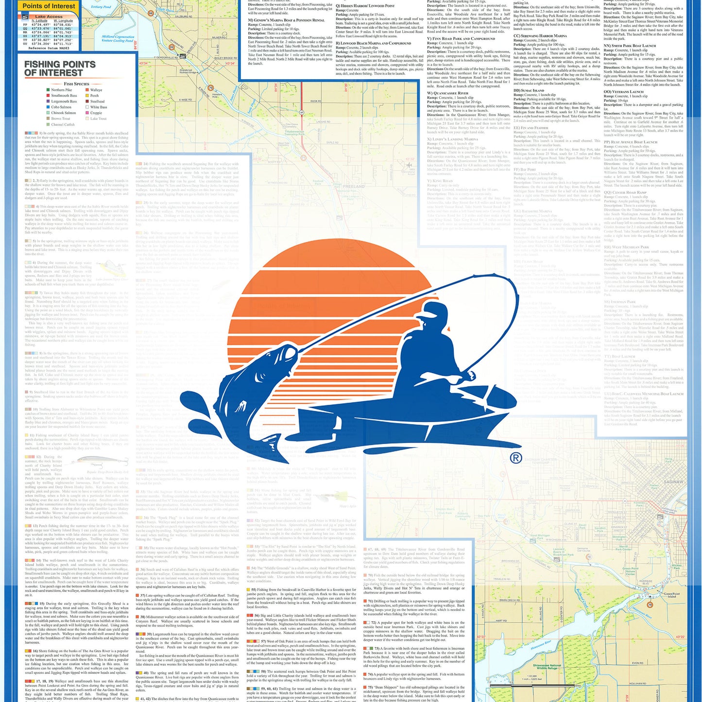 Saginaw Bay Fishing Map