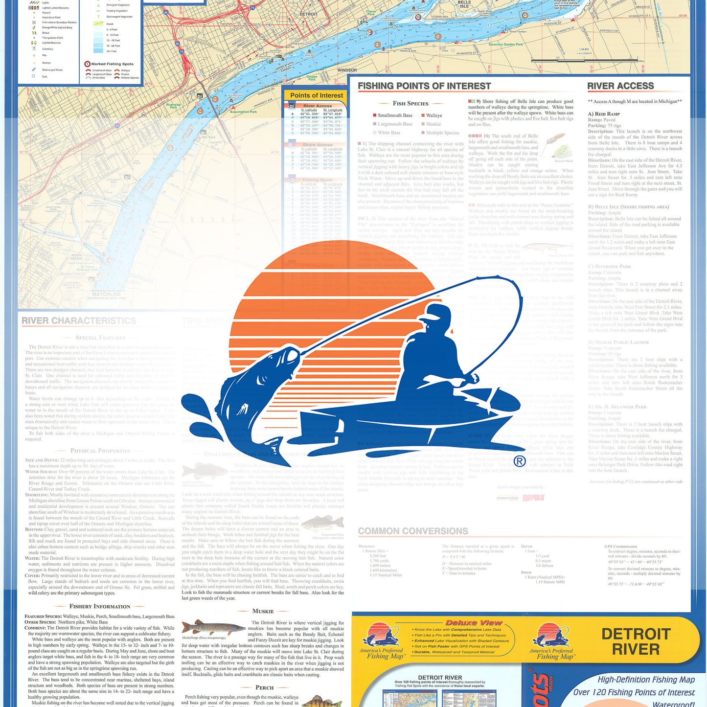 Detroit River Fishing Map