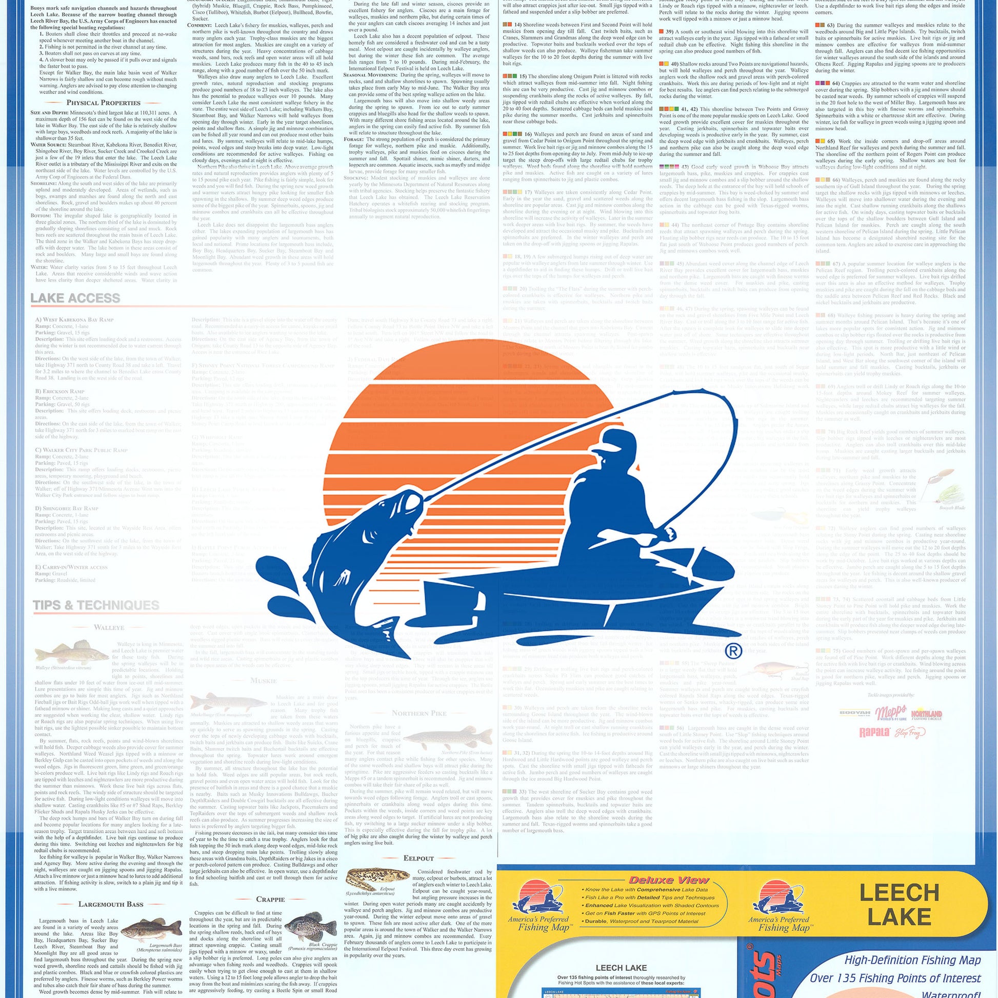 Leech Lake Fishing Map