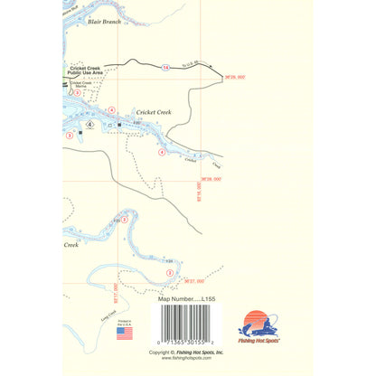 Table Rock Lake-East (Table Rock Dam to James River) Fishing Map