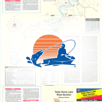 Table Rock Lake-West (James River Mouth to Beaver Dam) Fishing Map