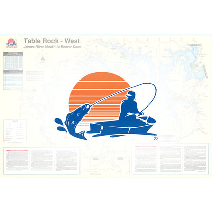 Table Rock Lake-West (James River Mouth to Beaver Dam) Fishing Map