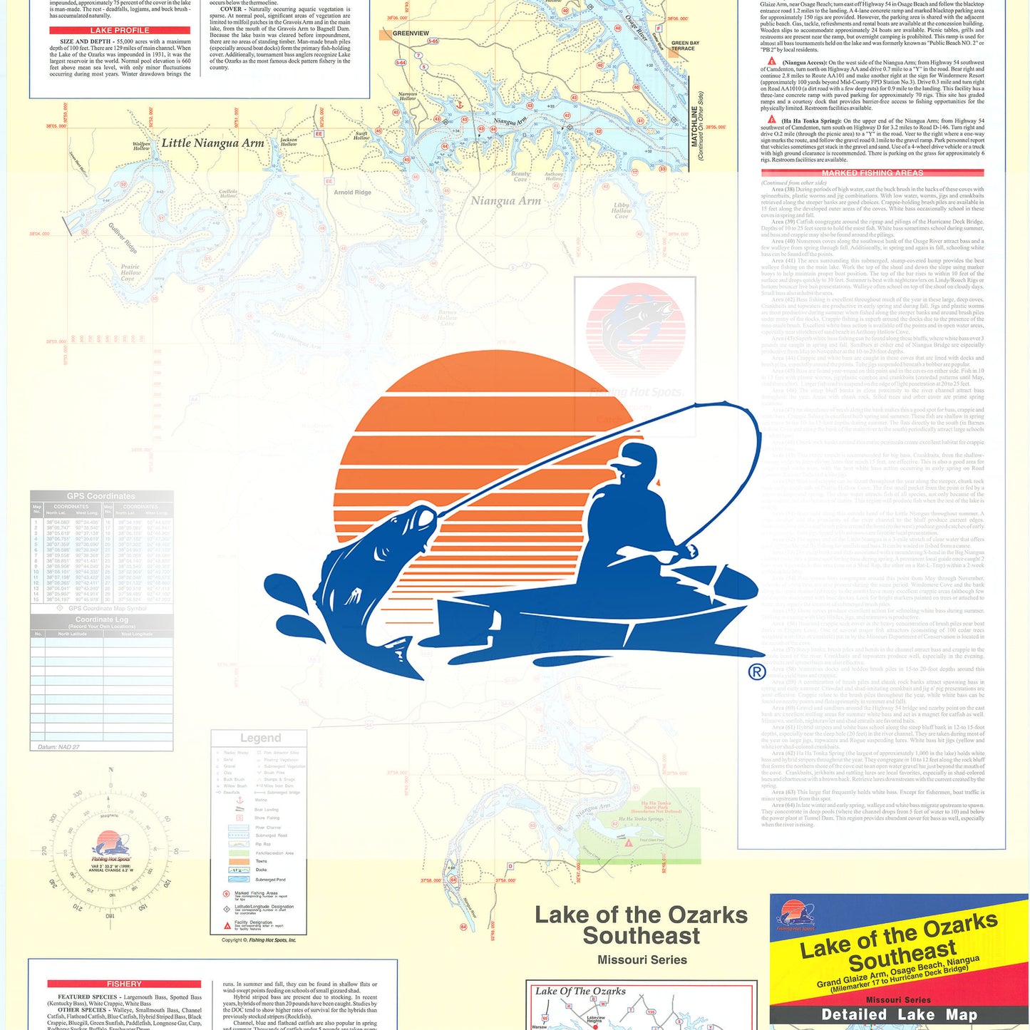 Lake of the Ozarks-Southeast (Hurricane Deck to Milemarker 17) Fishing Map
