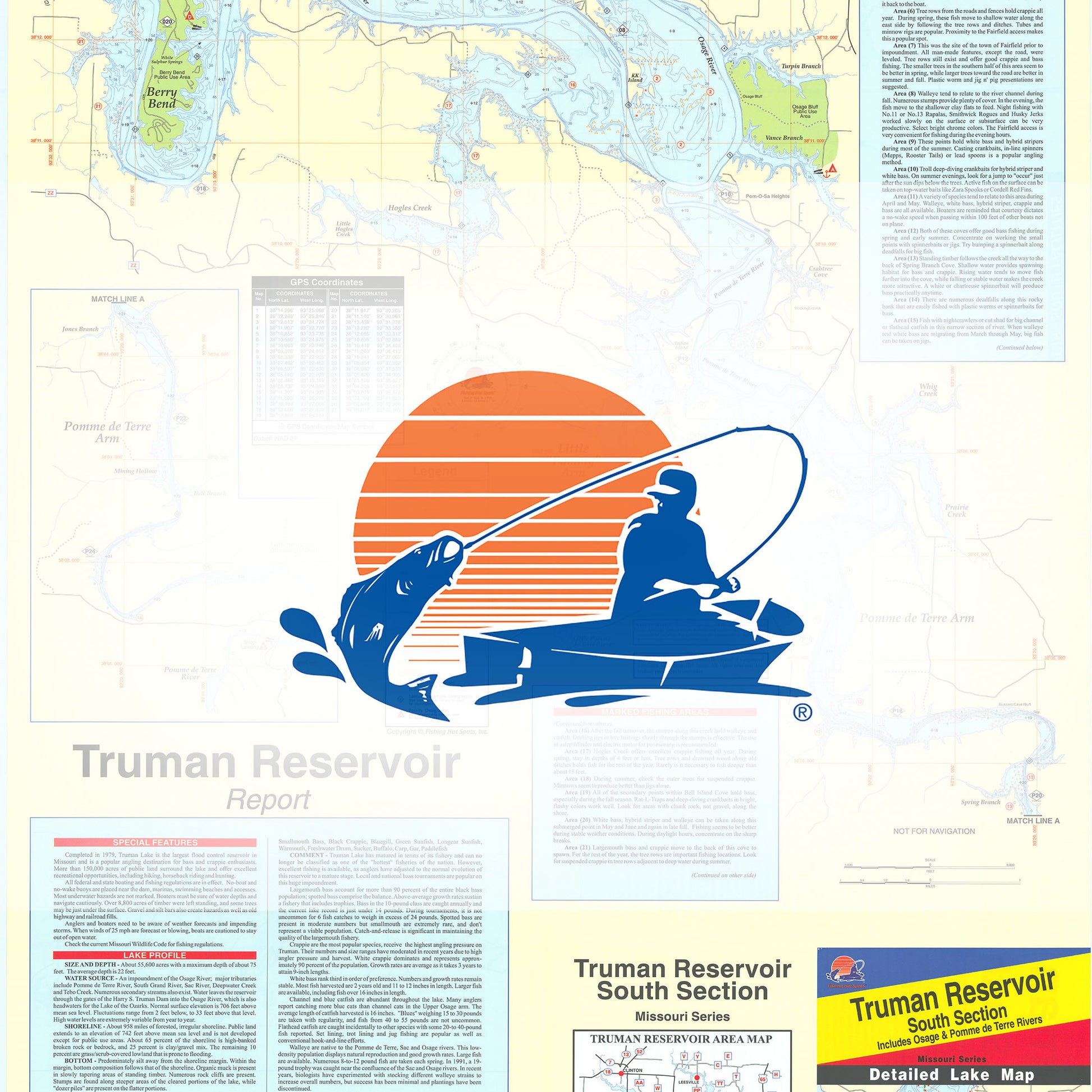 Truman Reservoir-South (South of Hwy 7) Fishing Map