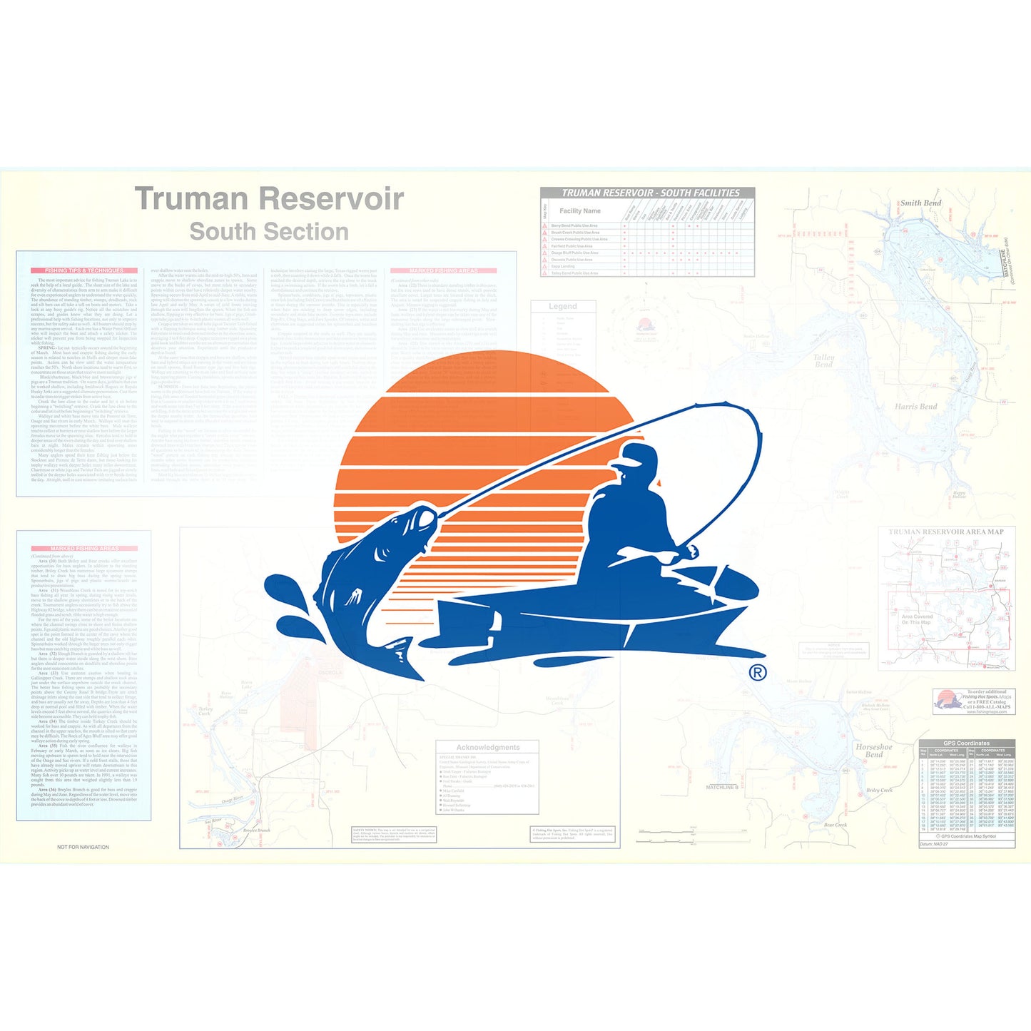 Truman Reservoir-South (South of Hwy 7) Fishing Map