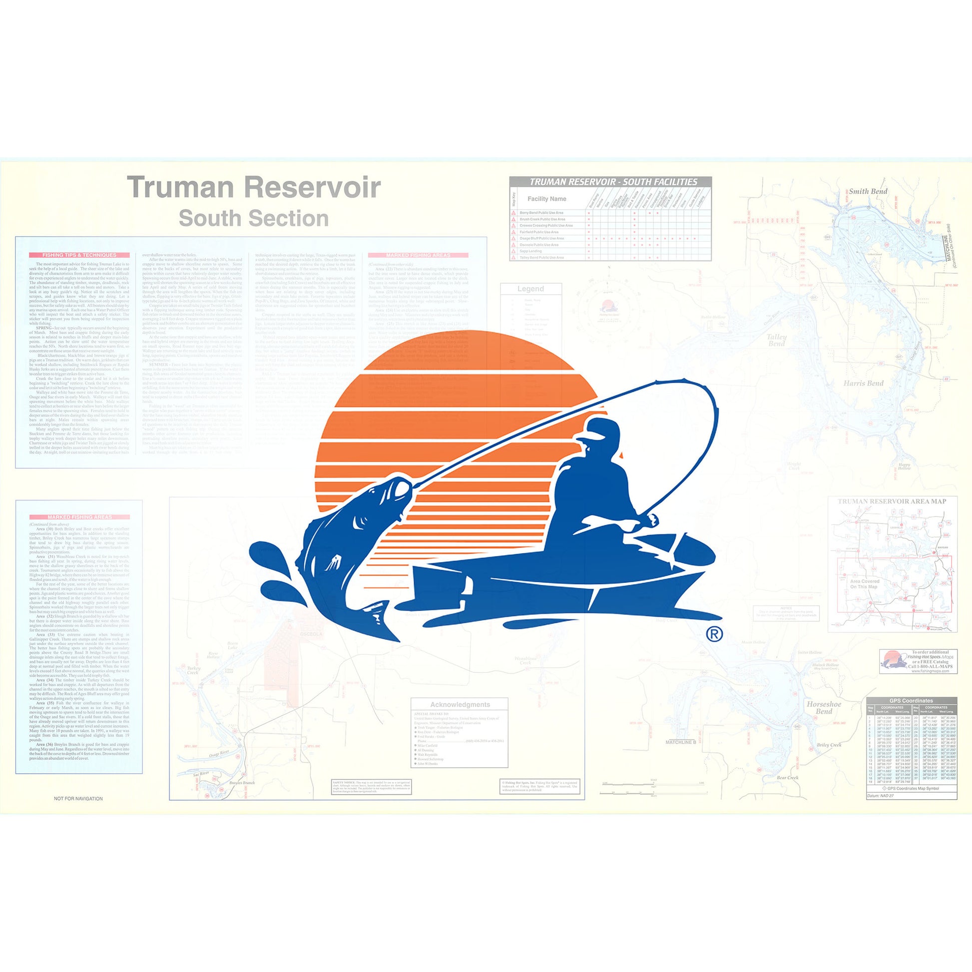 Truman Reservoir-South (South of Hwy 7) Fishing Map