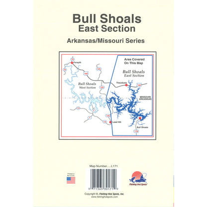 Bull Shoals-East (Bull Shoals Dam to Hwy 125 - MO/AR) Fishing Map