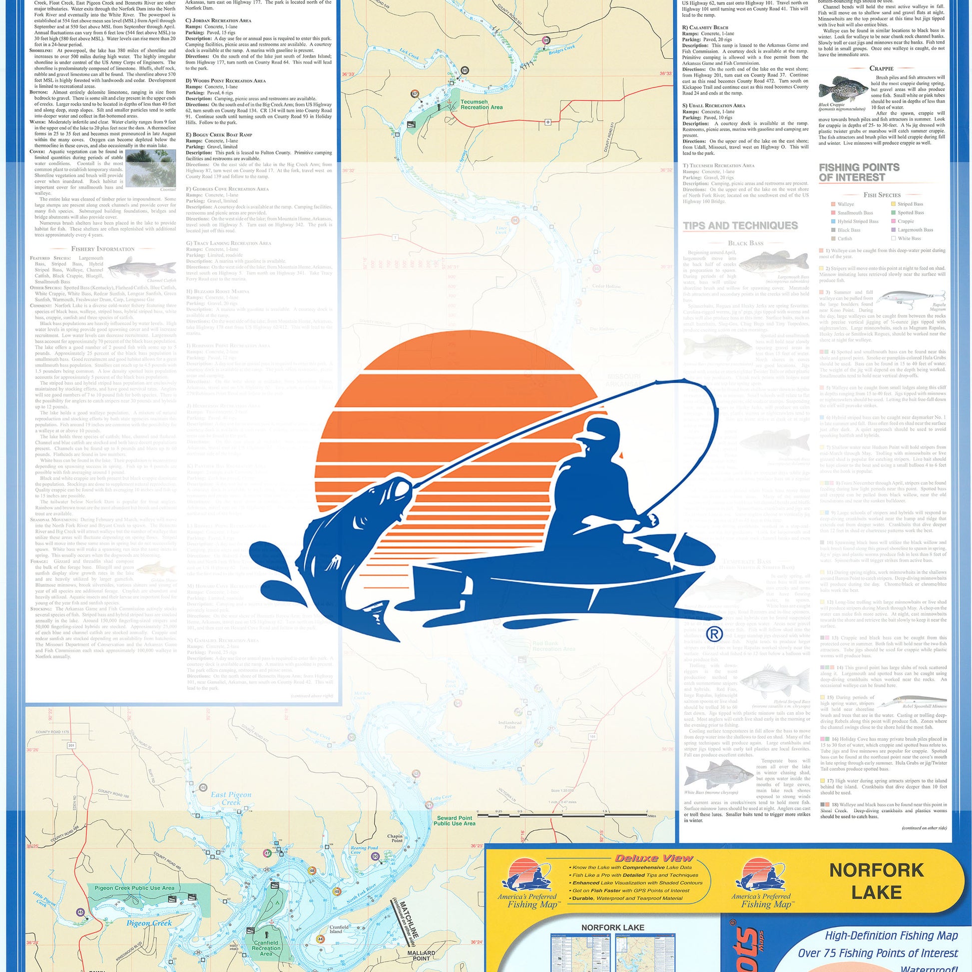 Norfork Lake Fishing Map