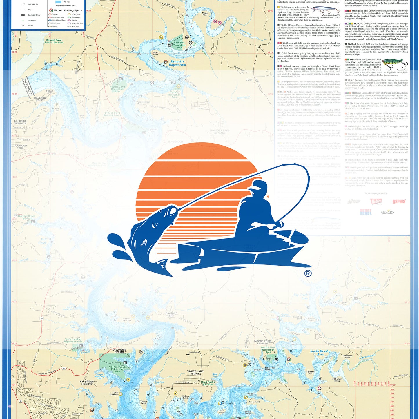 Norfork Lake Fishing Map