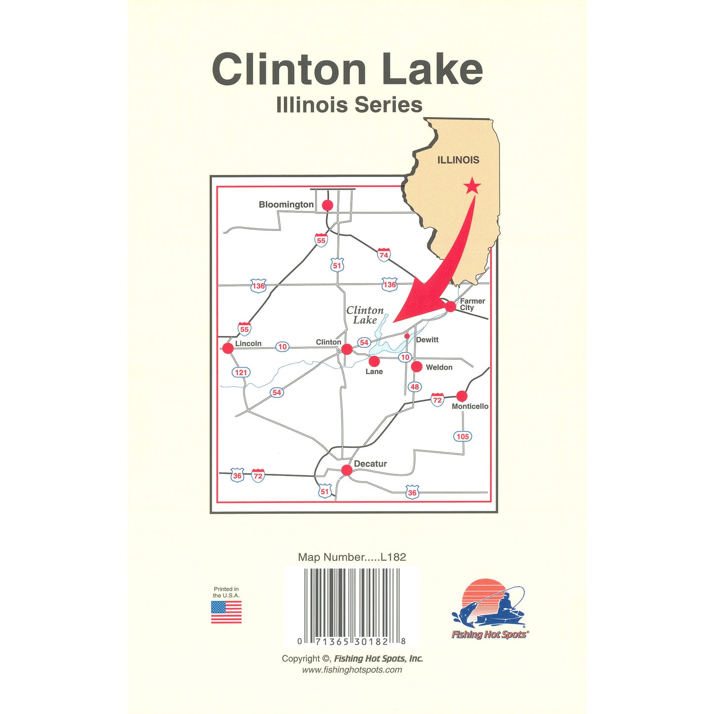 Clinton Lake (Illinois) Fishing Map