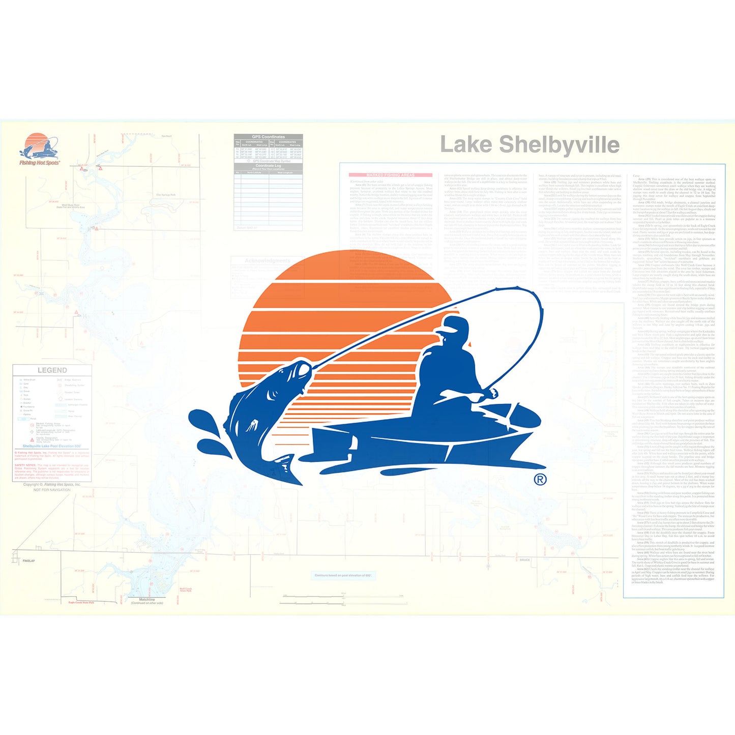 Lake Shelbyville Fishing Map