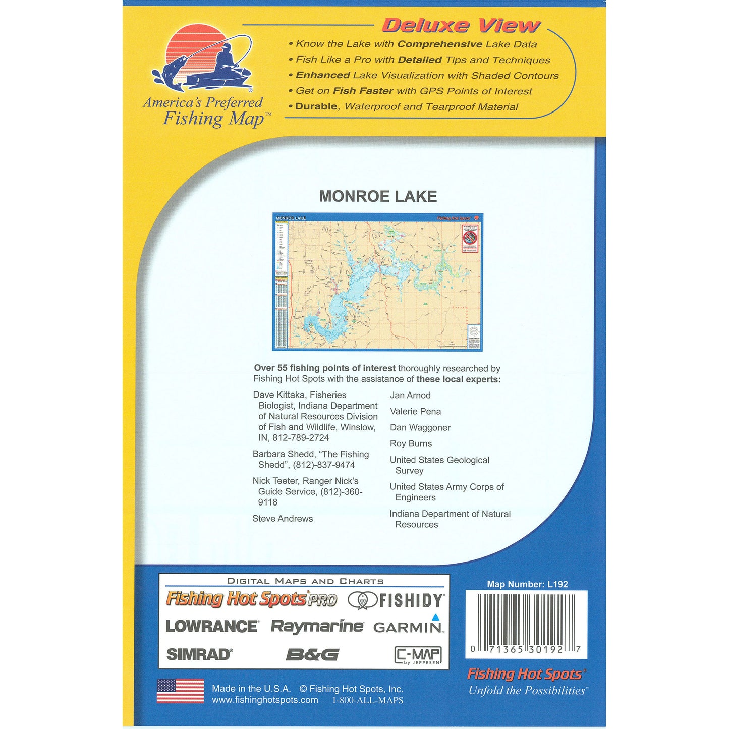Monroe Lake Fishing Map