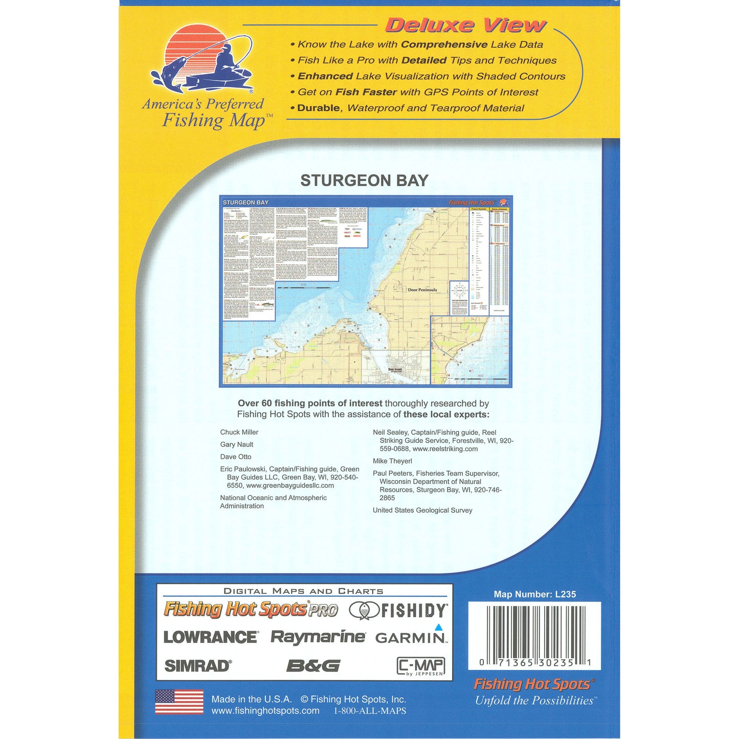 Sturgeon Bay, Lake Michigan Fishing Map (Door Co)