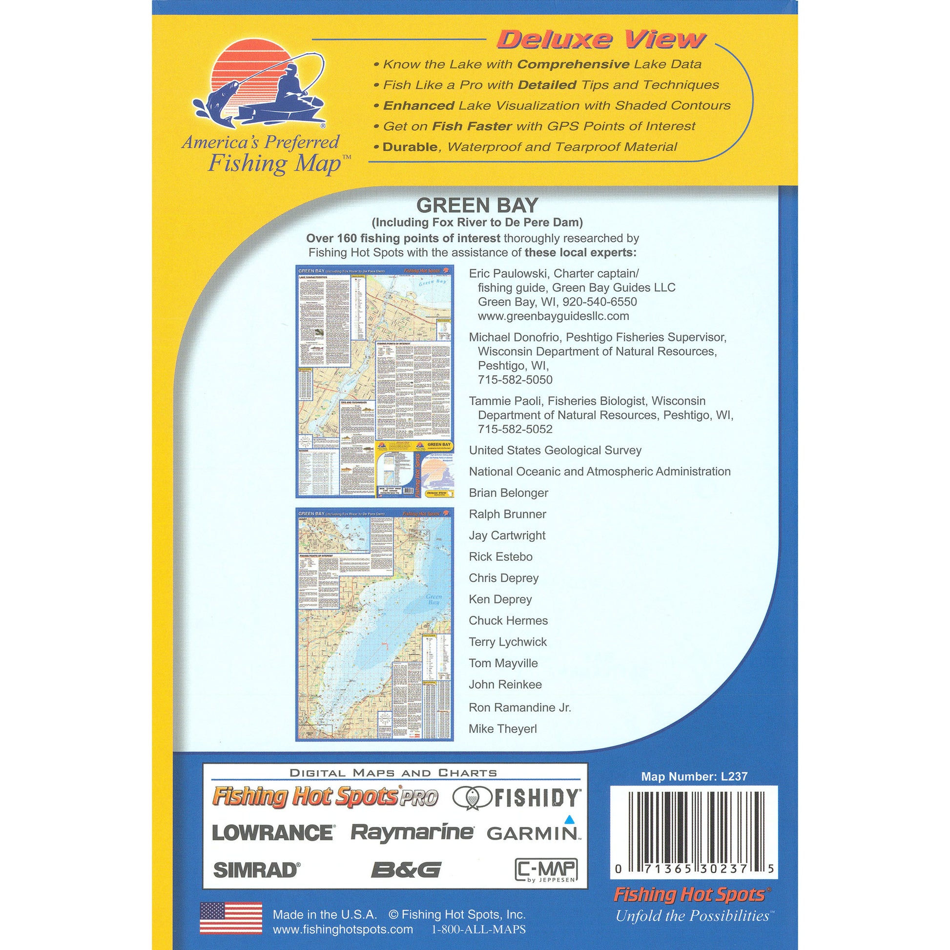 Green Bay - (Includes Lower Fox River) Fishing Map