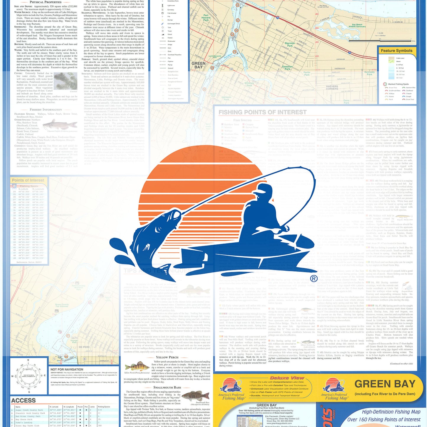 Green Bay - (Includes Lower Fox River) Fishing Map