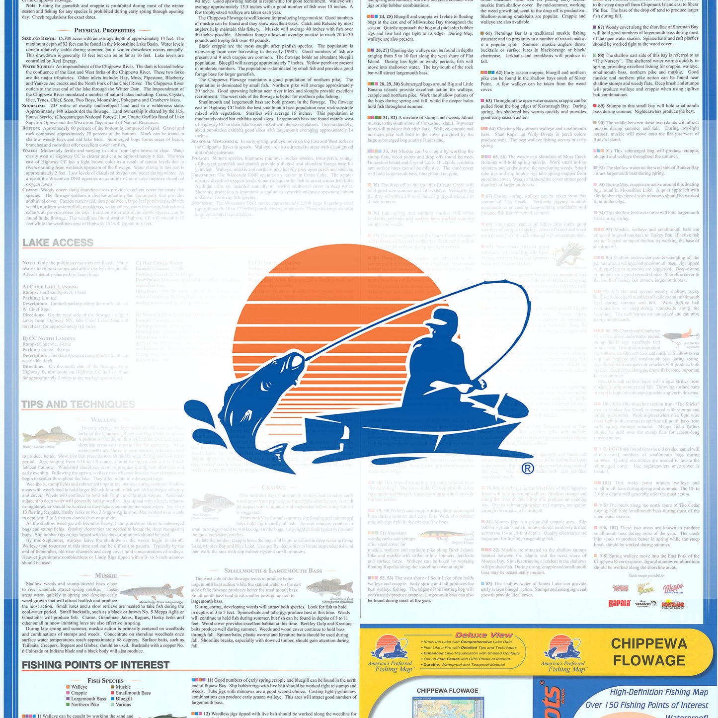 Chippewa Flowage (Sawyer Co) Fishing Map