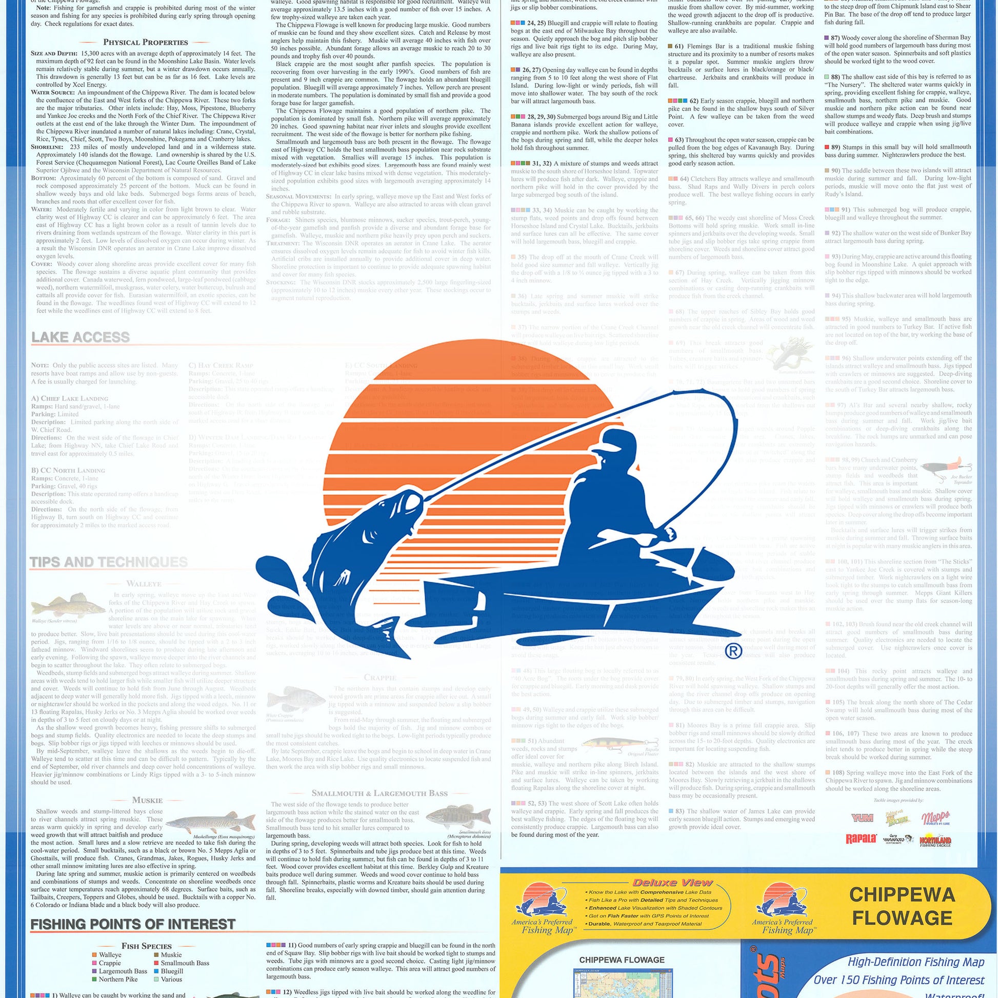 Chippewa Flowage (Sawyer Co) Fishing Map