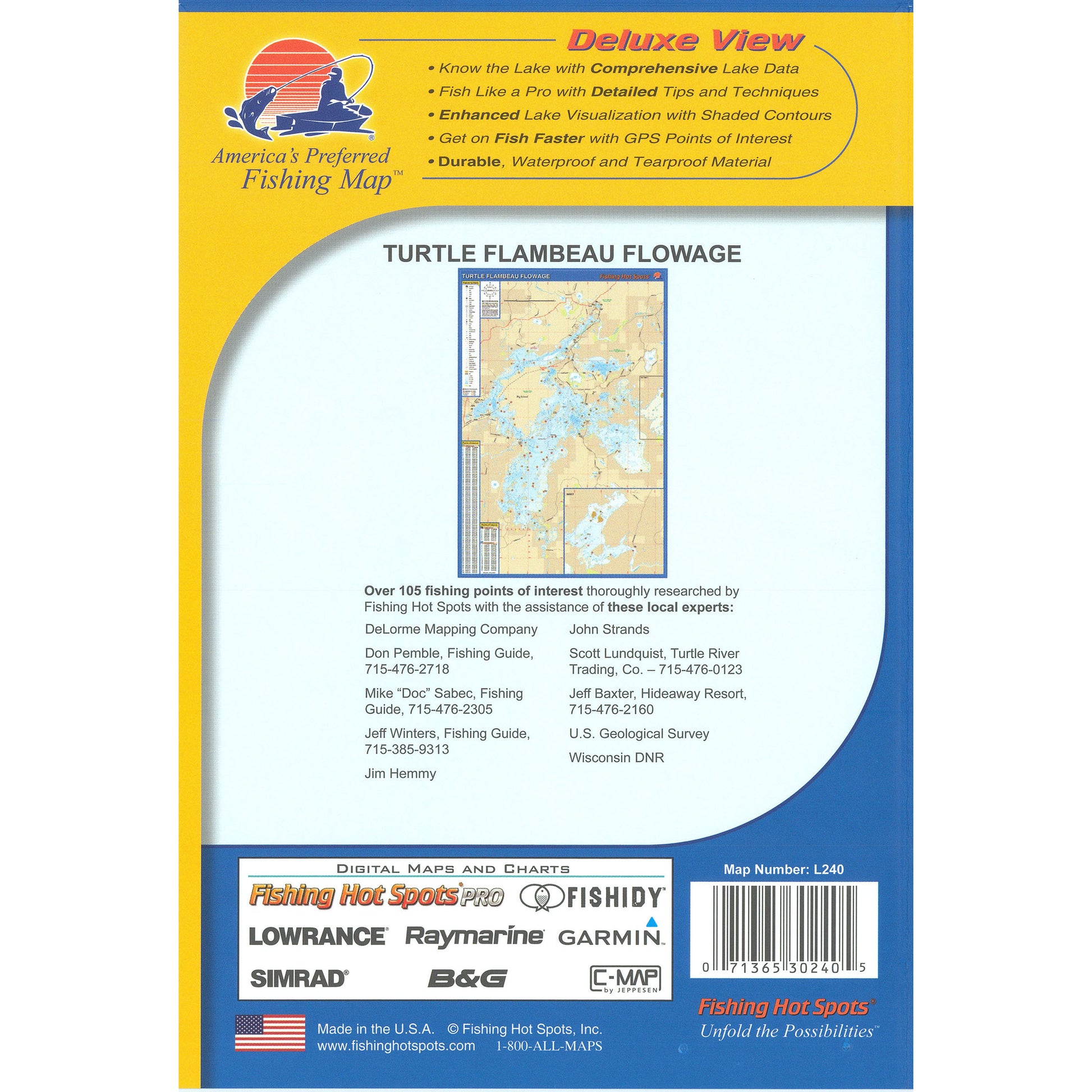 Turtle-Flambeau Flowage (Iron Co) Fishing Map