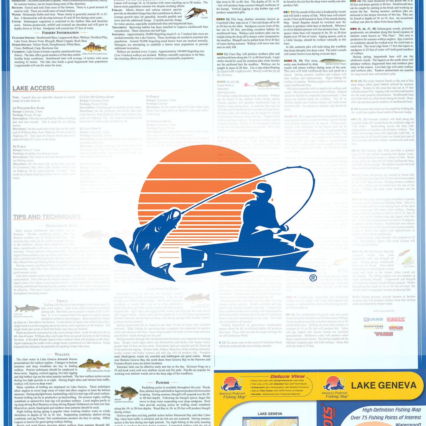 Lake Geneva Fishing Map (Walworth Co)