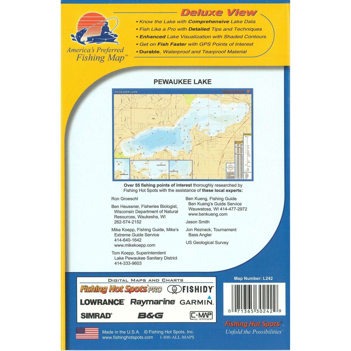 Pewaukee Lake Fishing Map